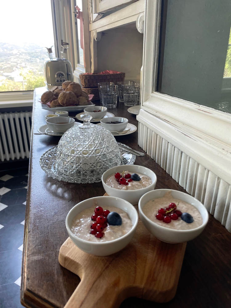 Breakfast buffet with homegrown produce